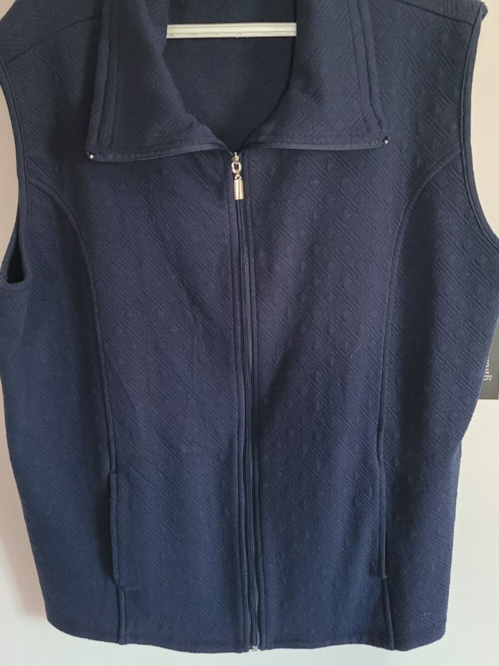 Hasting & Smith Vest Quilted Textured Full Zip Front Black Iris (Navy) 2X - NWT
